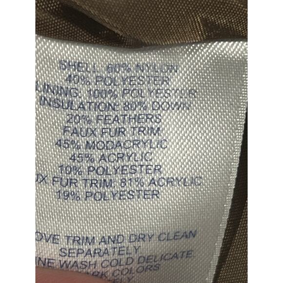 Lands End coat puffer down women’s detachable hood and back fur XL 18-20 - Picture 11 of 11